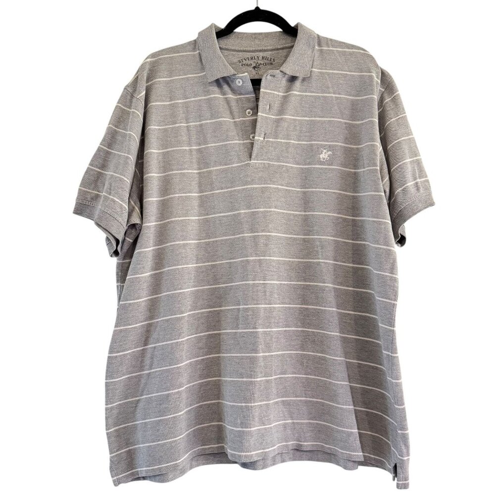 Beverly Hills‎ Polo Club Men's Gray Collared Short Sleeve Shirt Size XL